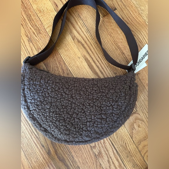 No Boundaries Brown Crossbody Bag with Cozy Sherpa Texture - Picture 2 of 3